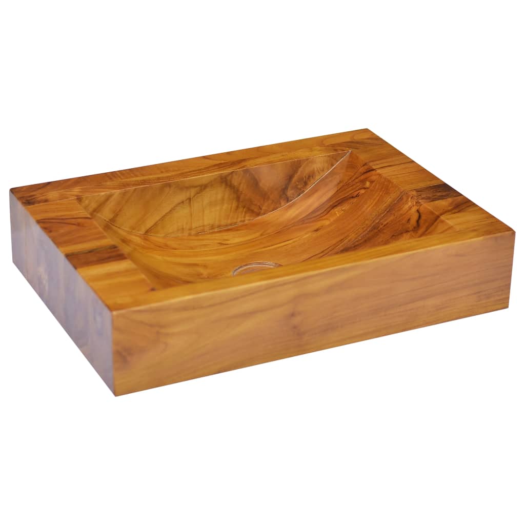 Baderomsvask heltre teak 50x35x10 cm