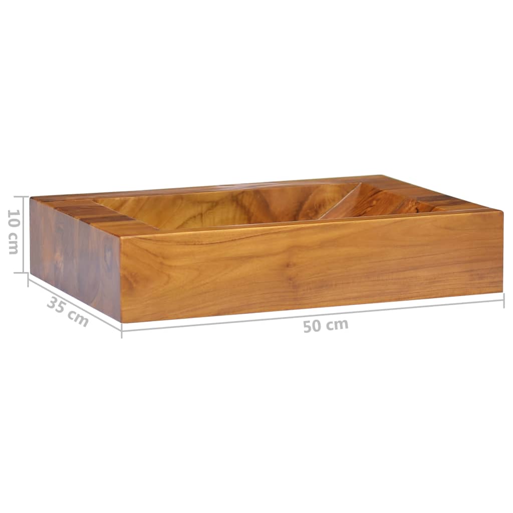 Baderomsvask heltre teak 50x35x10 cm