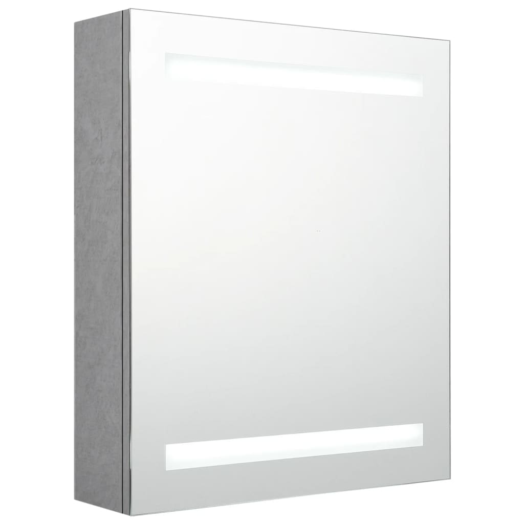 Baderomsspeil LED Speilskap til bad Betonggrå 50x14x60 cm