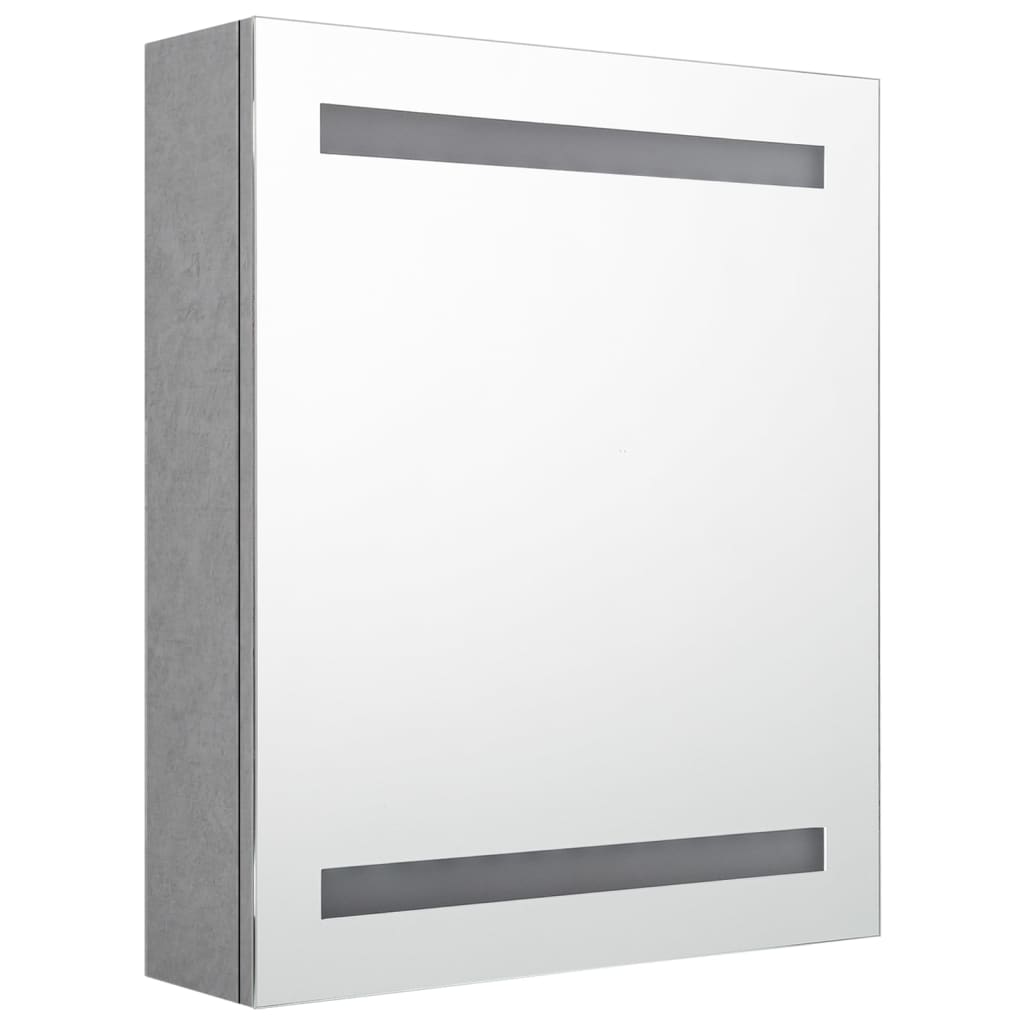 Baderomsspeil LED Speilskap til bad Betonggrå 50x14x60 cm