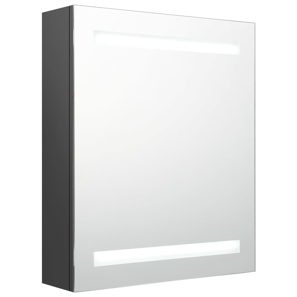 Baderomsspeil LED Speilskap til bad Grå 50x14x60 cm