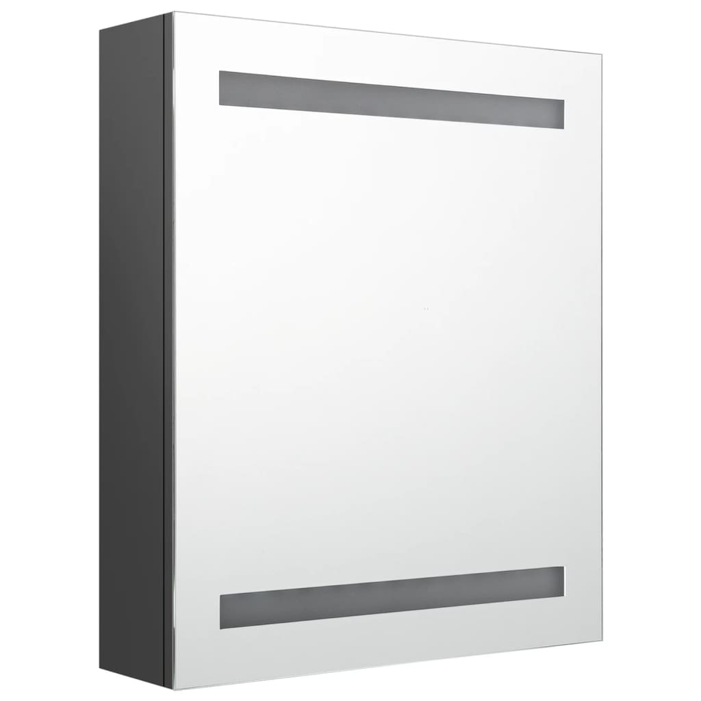 Baderomsspeil LED Speilskap til bad Grå 50x14x60 cm