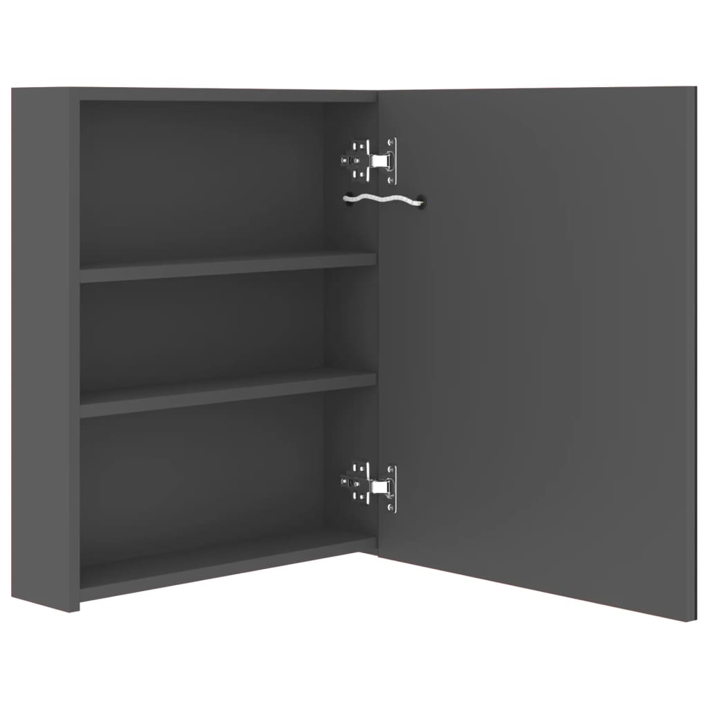 Baderomsspeil LED Speilskap til bad Grå 50x14x60 cm
