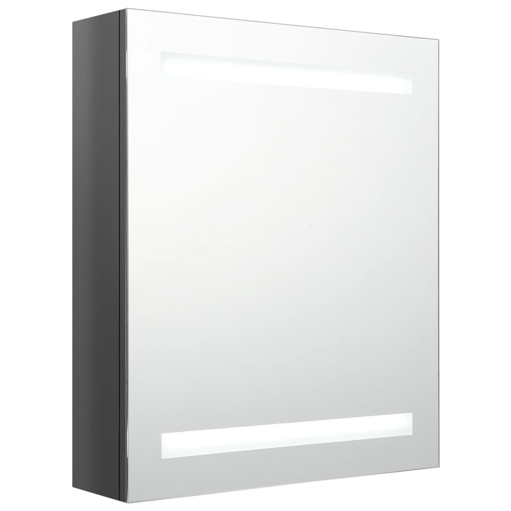 Baderomsspeil LED Speilskap til bad blank Grå 50x14x60 cm