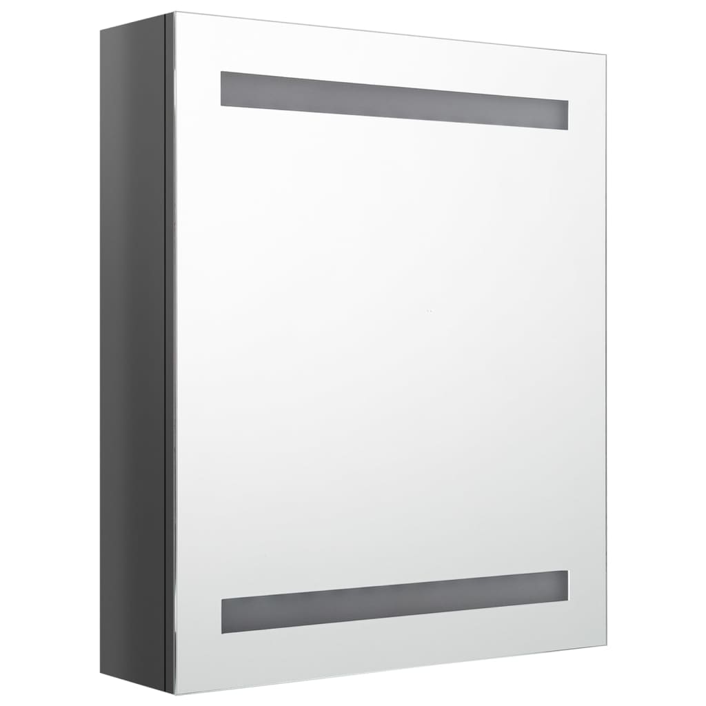 Baderomsspeil LED Speilskap til bad blank Grå 50x14x60 cm
