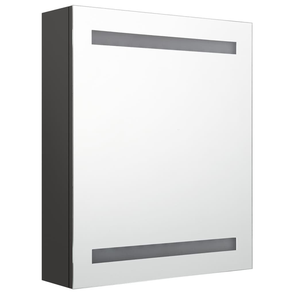 Baderomsspeil LED Speilskap til bad antrasitt 50x14x60 cm