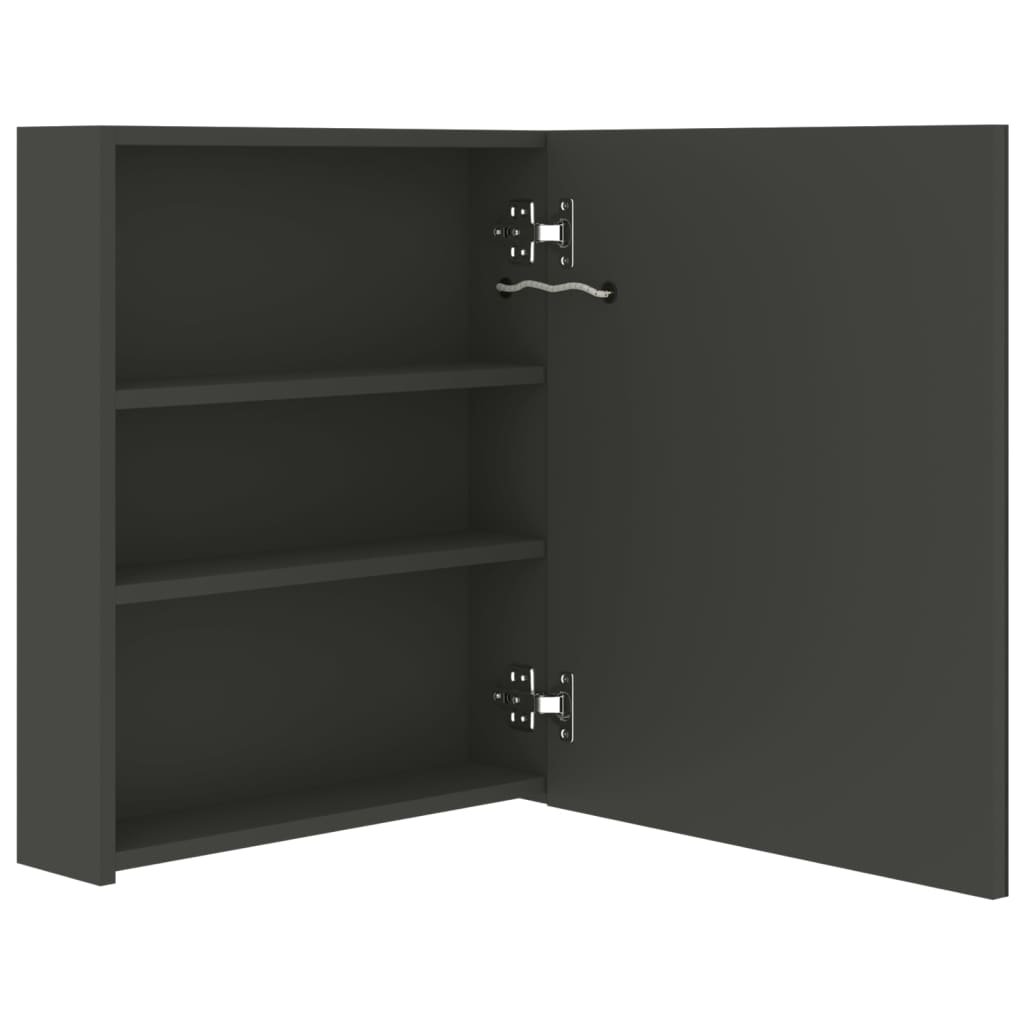 Baderomsspeil LED Speilskap til bad antrasitt 50x14x60 cm