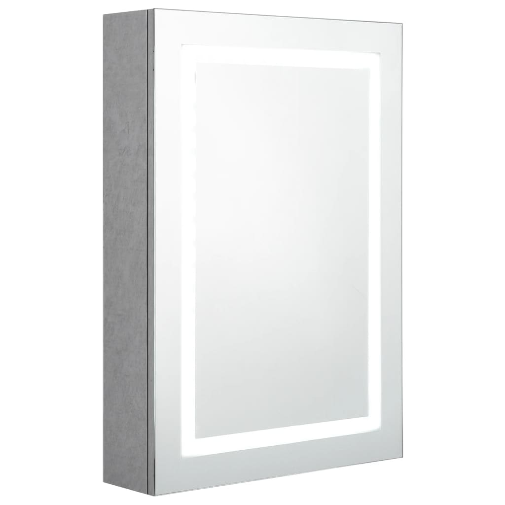 Baderomsspeil LED Speilskap til bad Betonggrå 50x13x70 cm