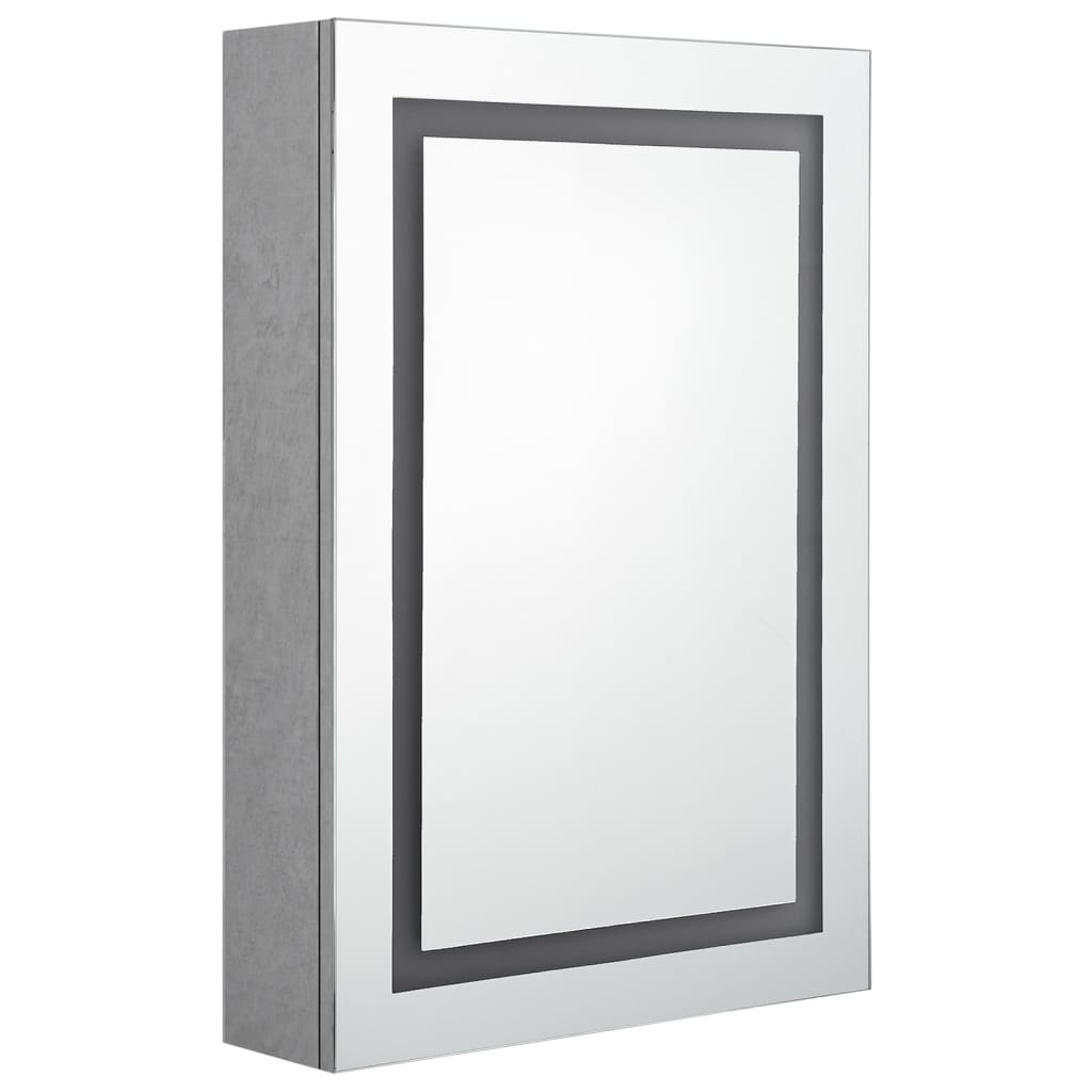 Baderomsspeil LED Speilskap til bad Betonggrå 50x13x70 cm
