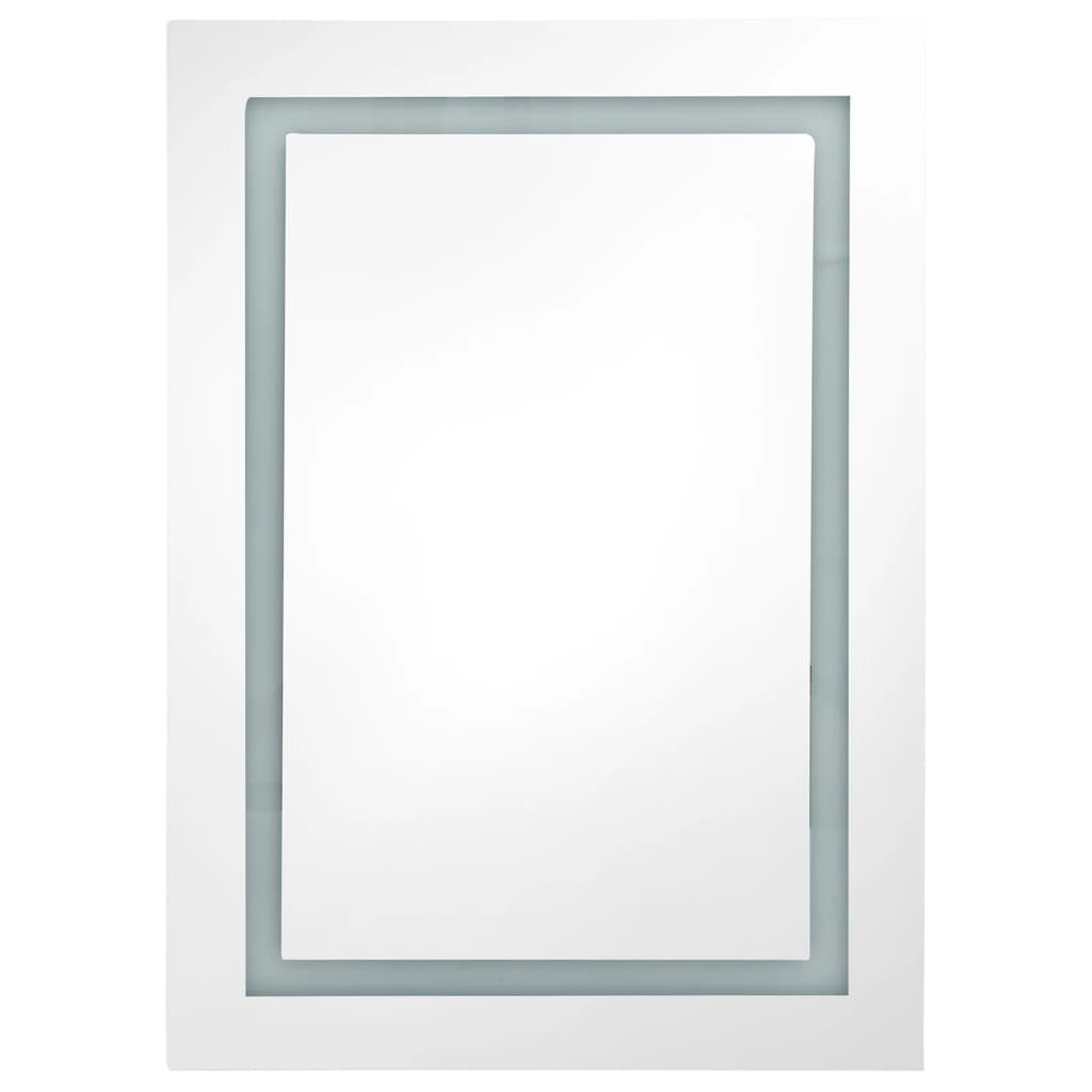 Baderomsspeil LED Speilskap til bad Betonggrå 50x13x70 cm
