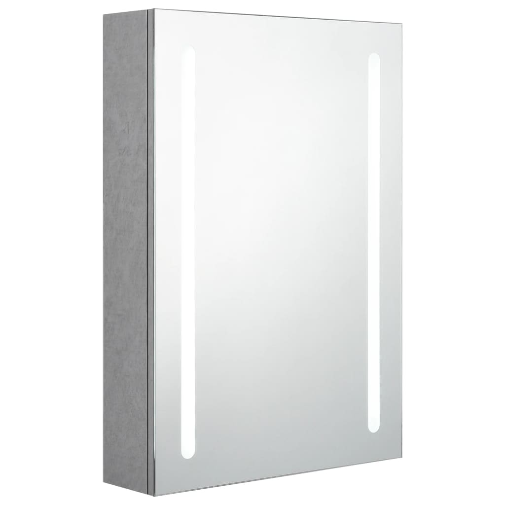 Baderomsspeil LED Speilskap til bad Betonggrå 50x13x70 cm