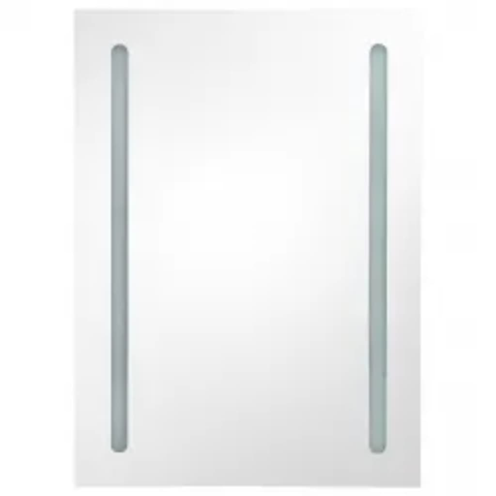 Baderomsspeil LED Speilskap til bad Betonggrå 50x13x70 cm