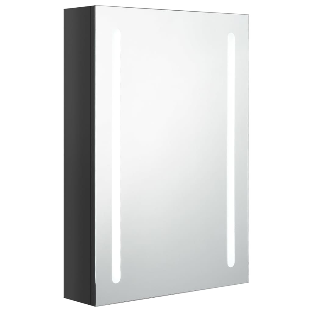 Baderomsspeil LED Speilskap til bad blank Svart 50x13x70 cm