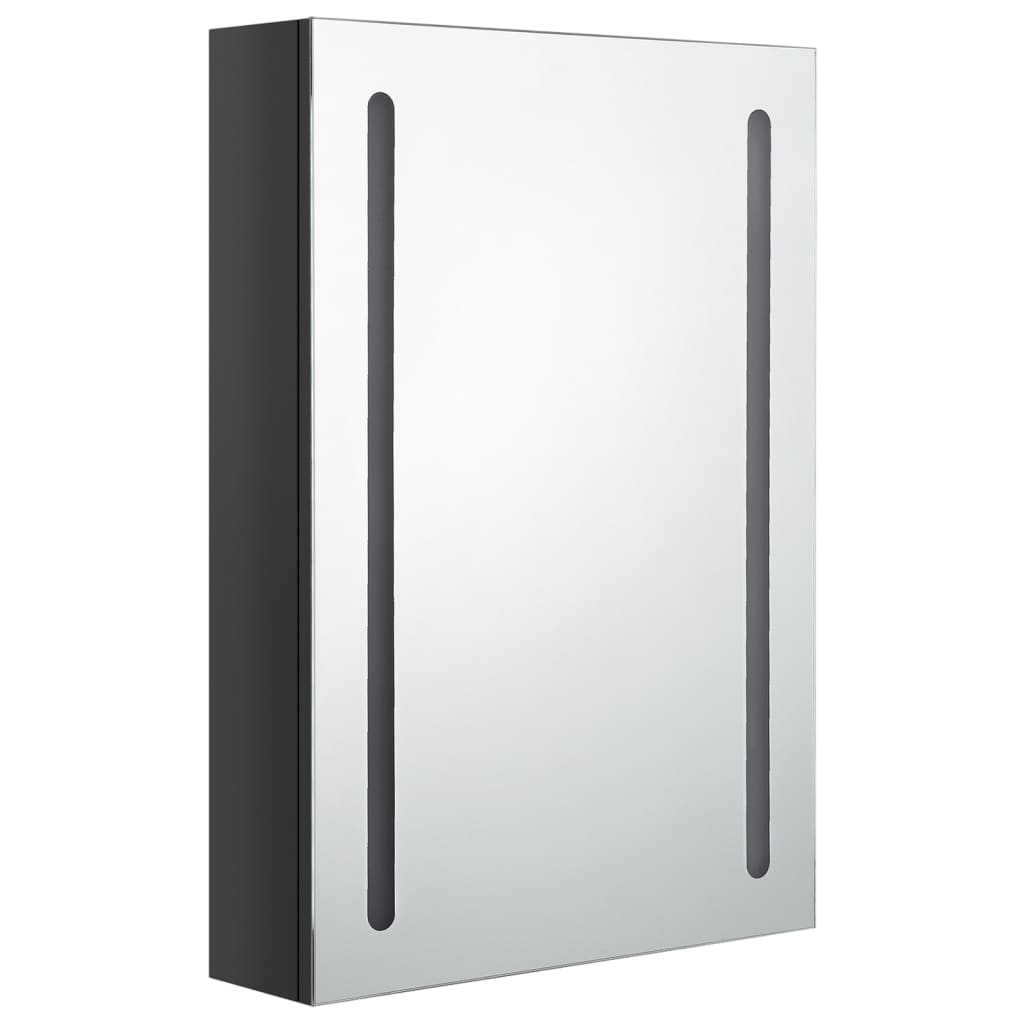 Baderomsspeil LED Speilskap til bad blank Svart 50x13x70 cm