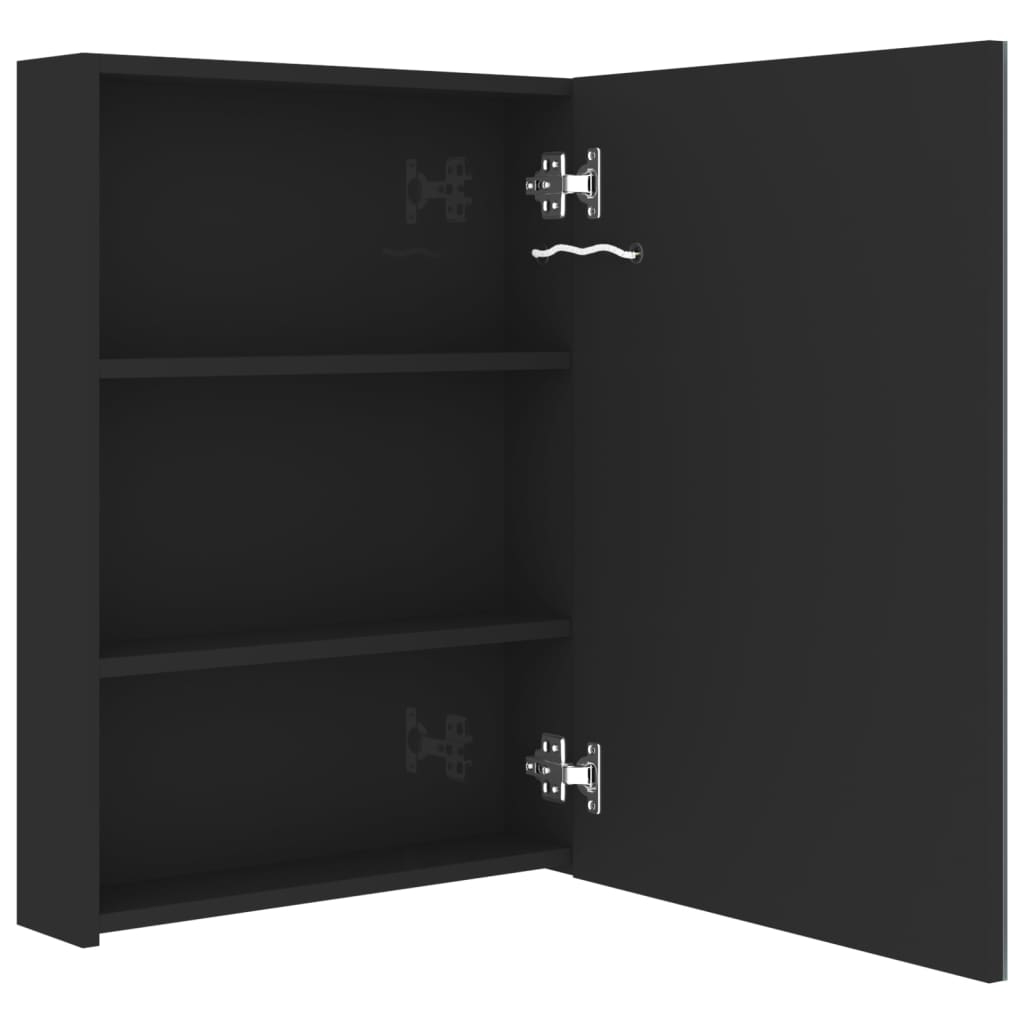 Baderomsspeil LED Speilskap til bad blank Svart 50x13x70 cm