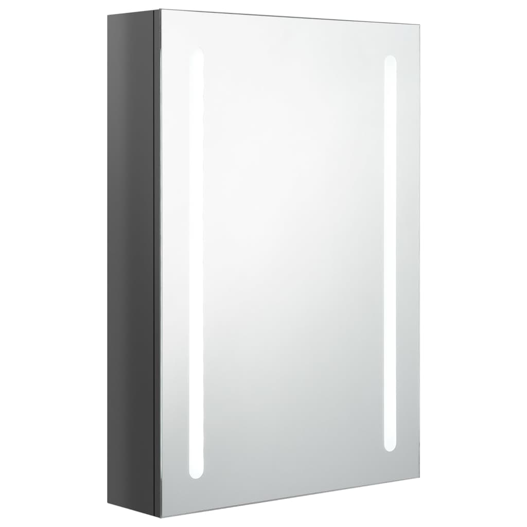 Baderomsspeil LED Speilskap til bad blank Grå 50x13x70 cm