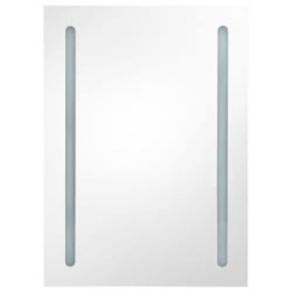Baderomsspeil LED Speilskap til bad blank Grå 50x13x70 cm