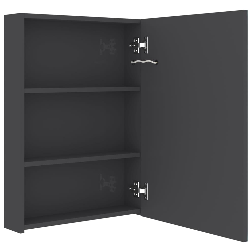 Baderomsspeil LED Speilskap til bad blank Grå 50x13x70 cm