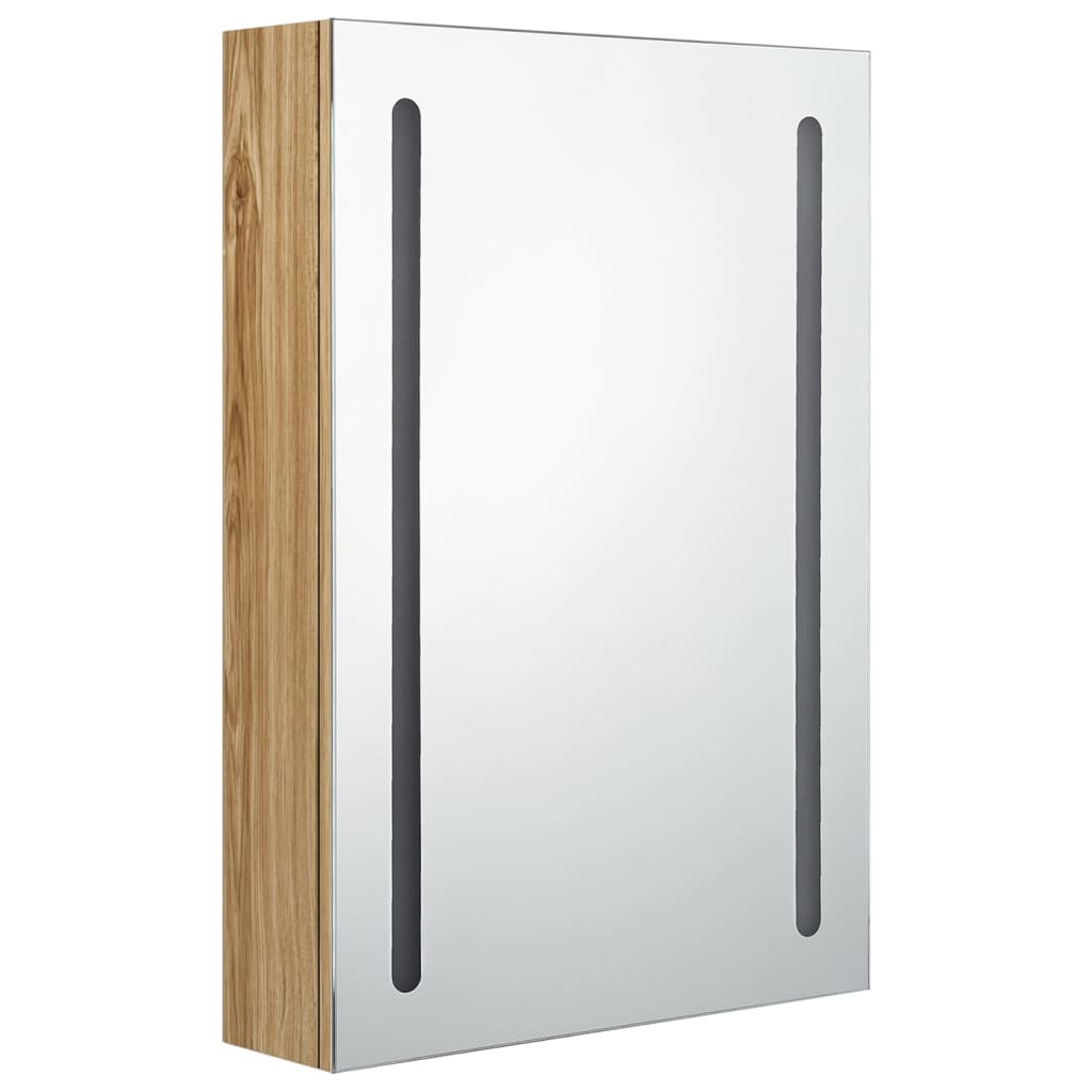 Baderomsspeil LED Speilskap til bad Eik 50x13x70 cm