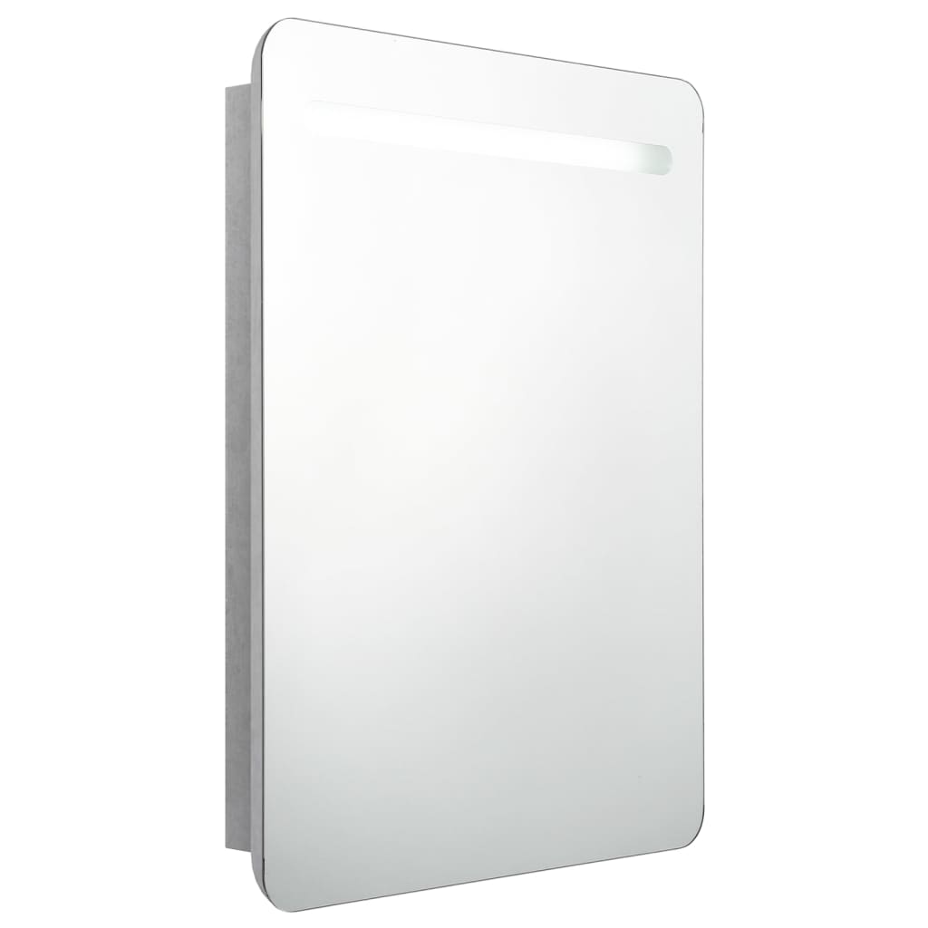 Baderomsspeil LED Speilskap til bad Betonggrå 60x11x80 cm