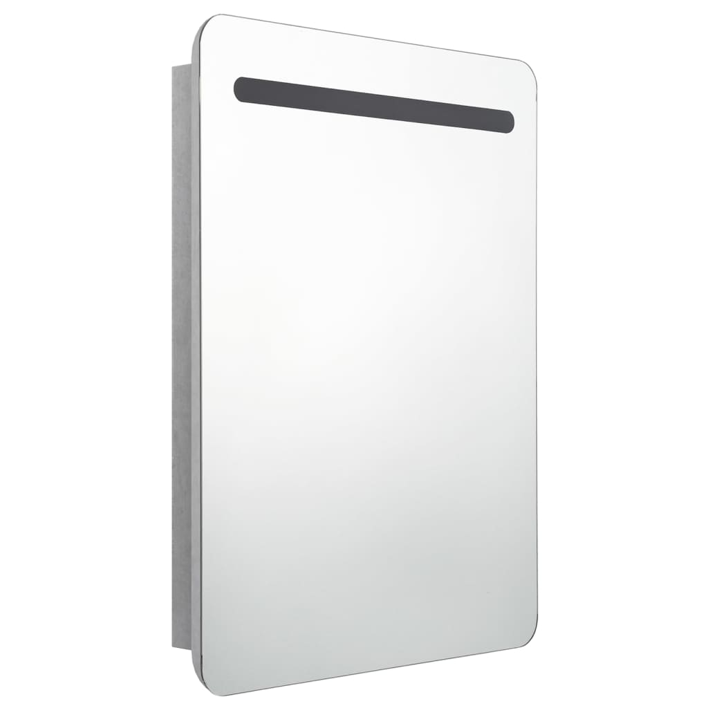 Baderomsspeil LED Speilskap til bad Betonggrå 60x11x80 cm