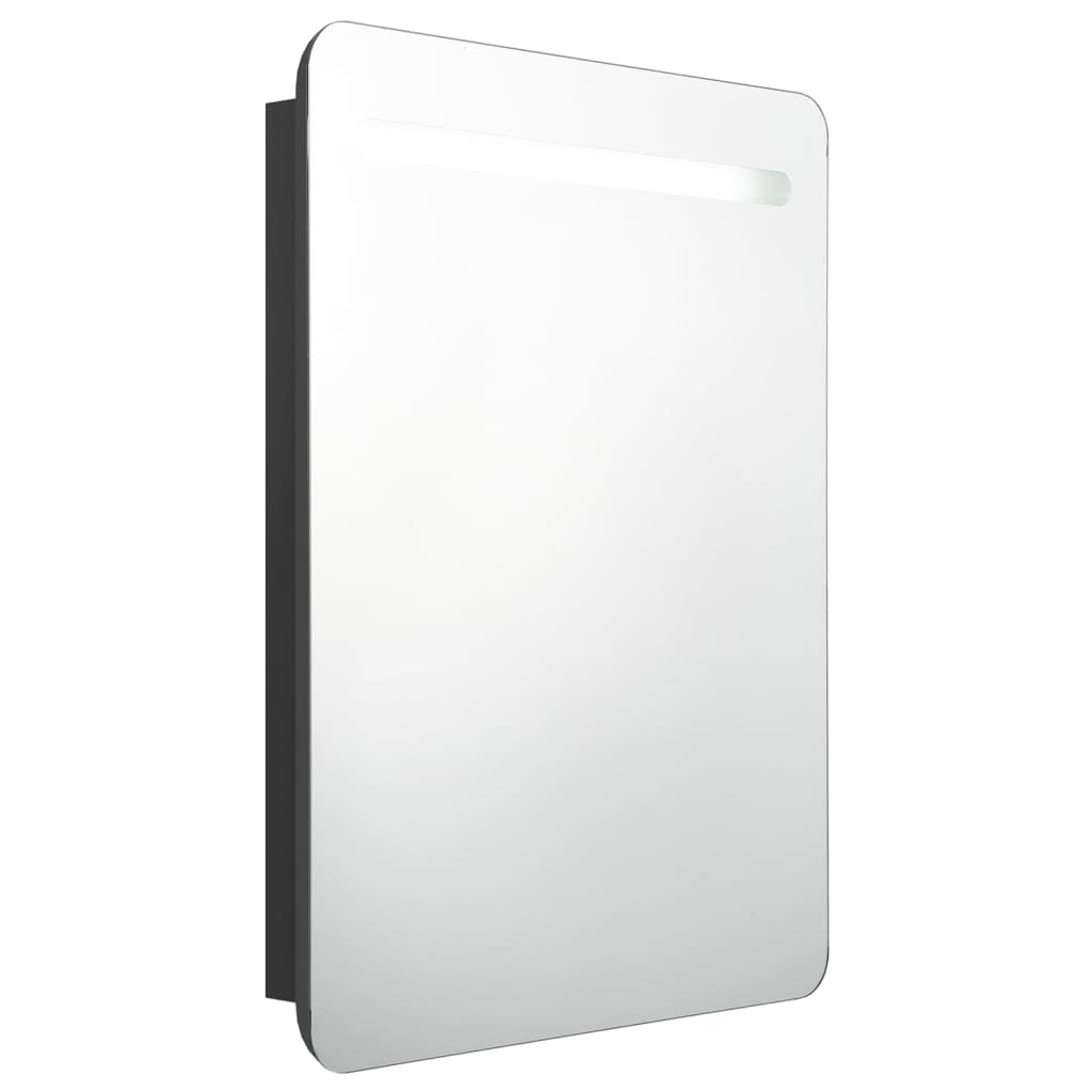 Baderomsspeil LED Speilskap til bad blank Svart 60x11x80 cm
