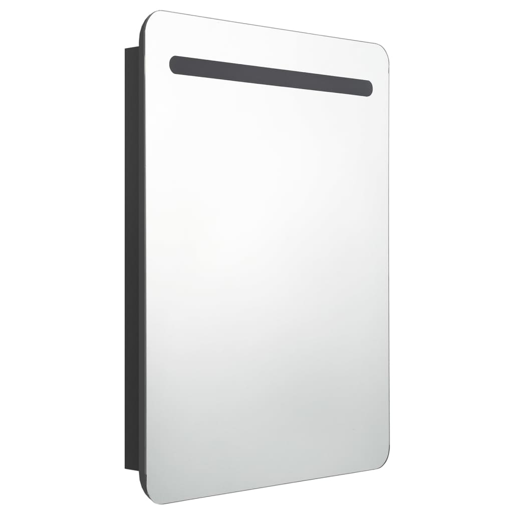 Baderomsspeil LED Speilskap til bad blank Svart 60x11x80 cm