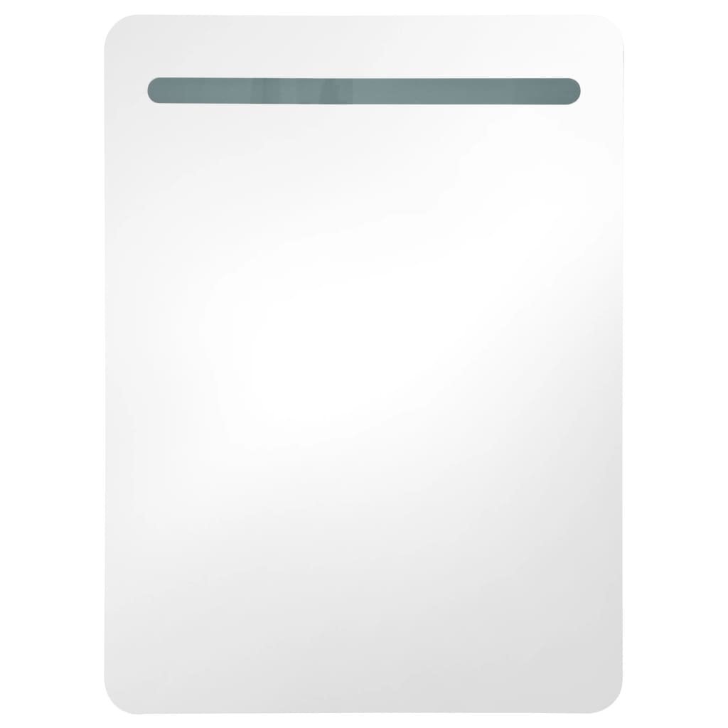 Baderomsspeil LED Speilskap til bad blank Svart 60x11x80 cm