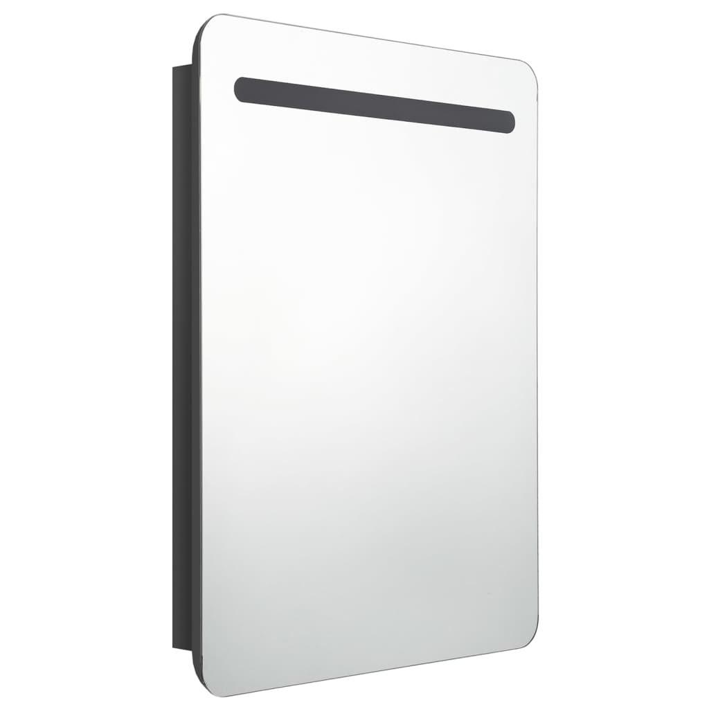 Baderomsspeil LED Speilskap til bad blank Svart 60x11x80 cm