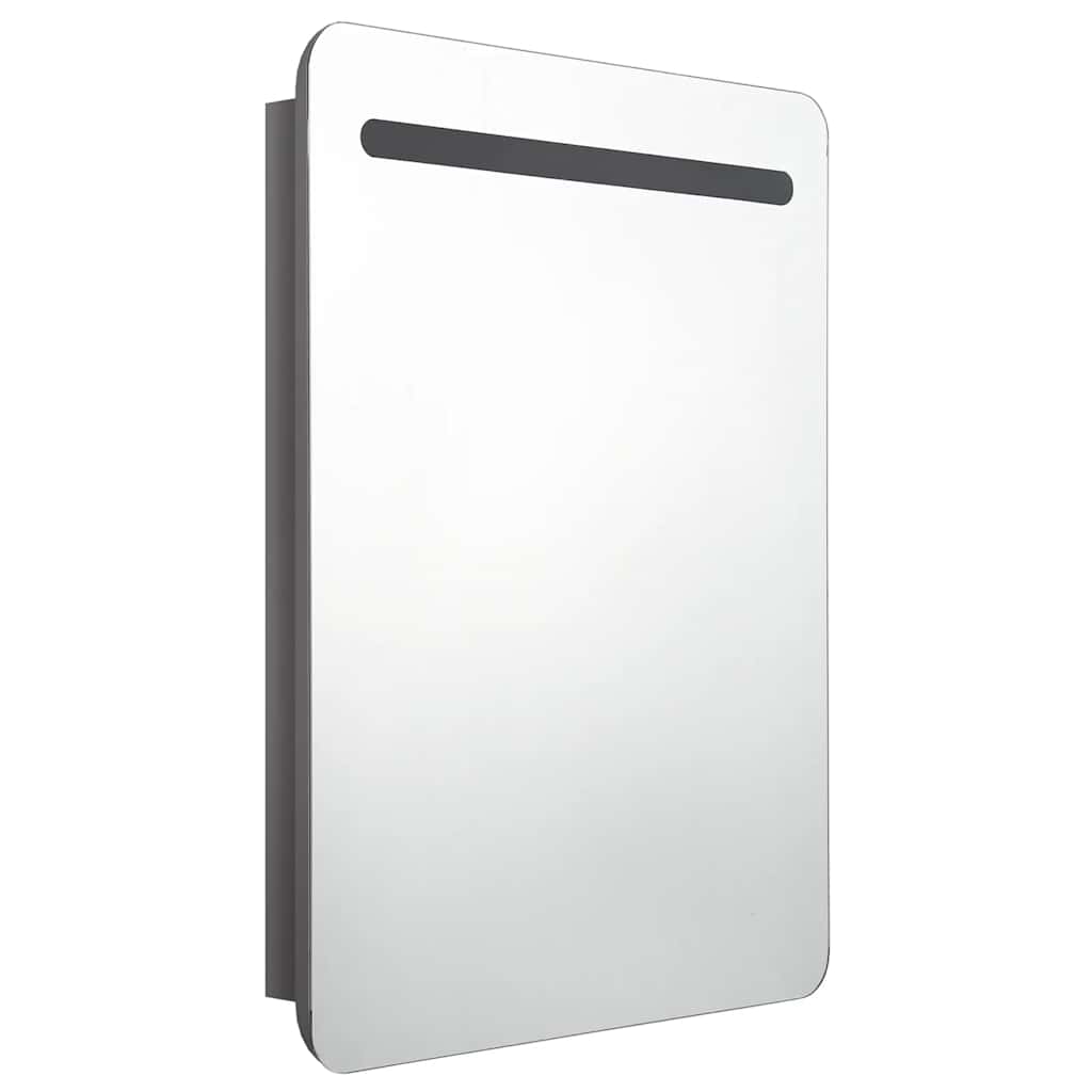 Baderomsspeil LED Speilskap til bad blank Grå 60x11x80 cm