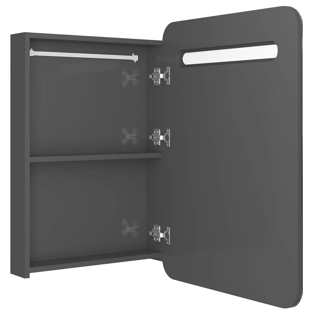 Baderomsspeil LED Speilskap til bad blank Grå 60x11x80 cm