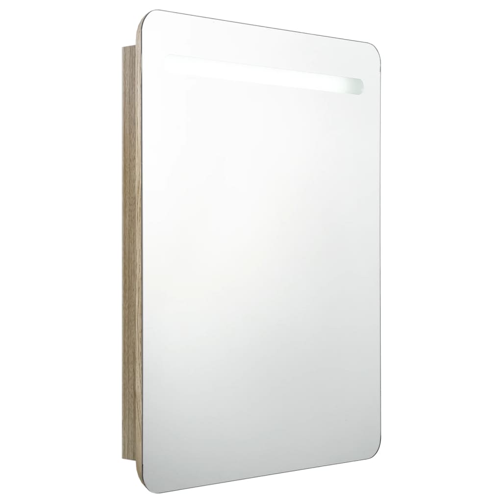 Baderomsspeil LED Speilskap til bad Eik 60x11x80 cm