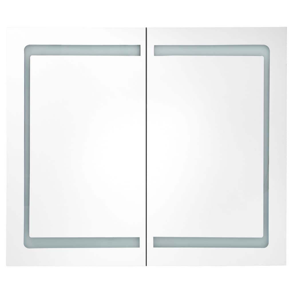 Baderomsspeil LED Speilskap til bad blank Grå 80x12x68 cm