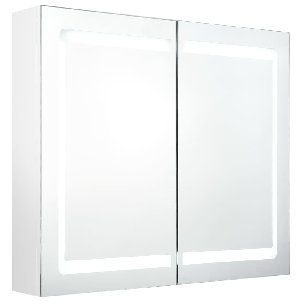 Baderomsspeil LED Speilskap til bad blank Hvit 80x12x68 cm