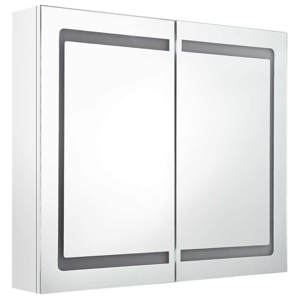 Baderomsspeil LED Speilskap til bad blank Hvit 80x12x68 cm