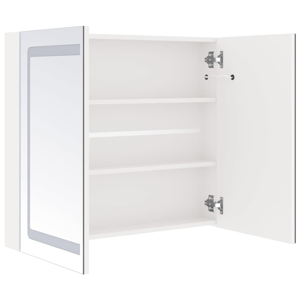 Baderomsspeil LED Speilskap til bad blank Hvit 80x12x68 cm