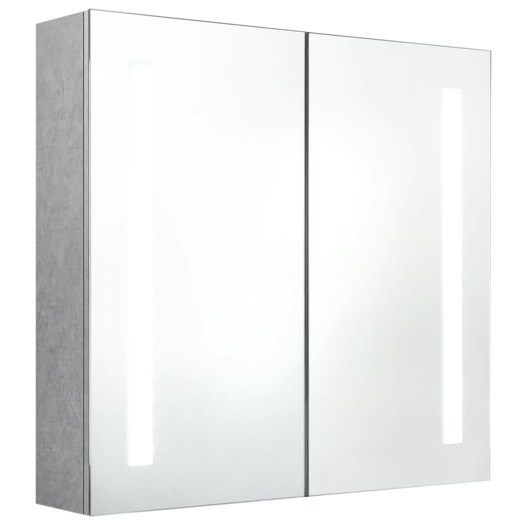 Baderomsspeil LED Speilskap til bad Betonggrå 62x14x60 cm