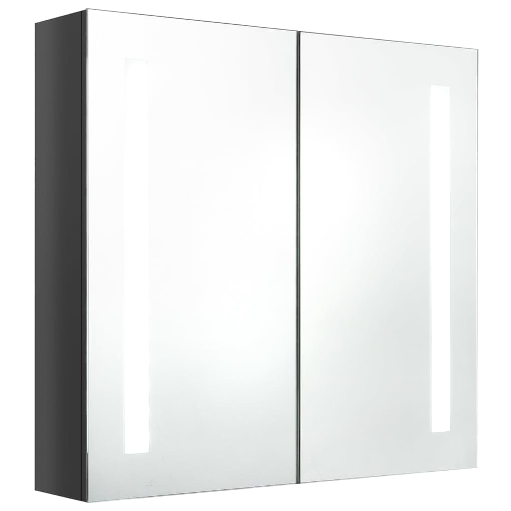Baderomsspeil LED Speilskap til bad blank Grå 62x14x60 cm