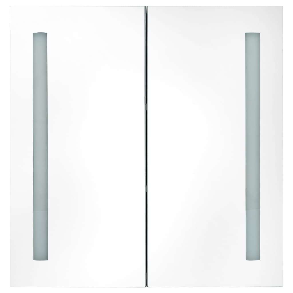 Baderomsspeil LED Speilskap til bad blank Grå 62x14x60 cm