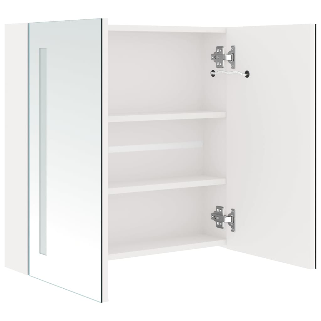 Baderomsspeil LED Speilskap til bad blank Hvit 62x14x60 cm