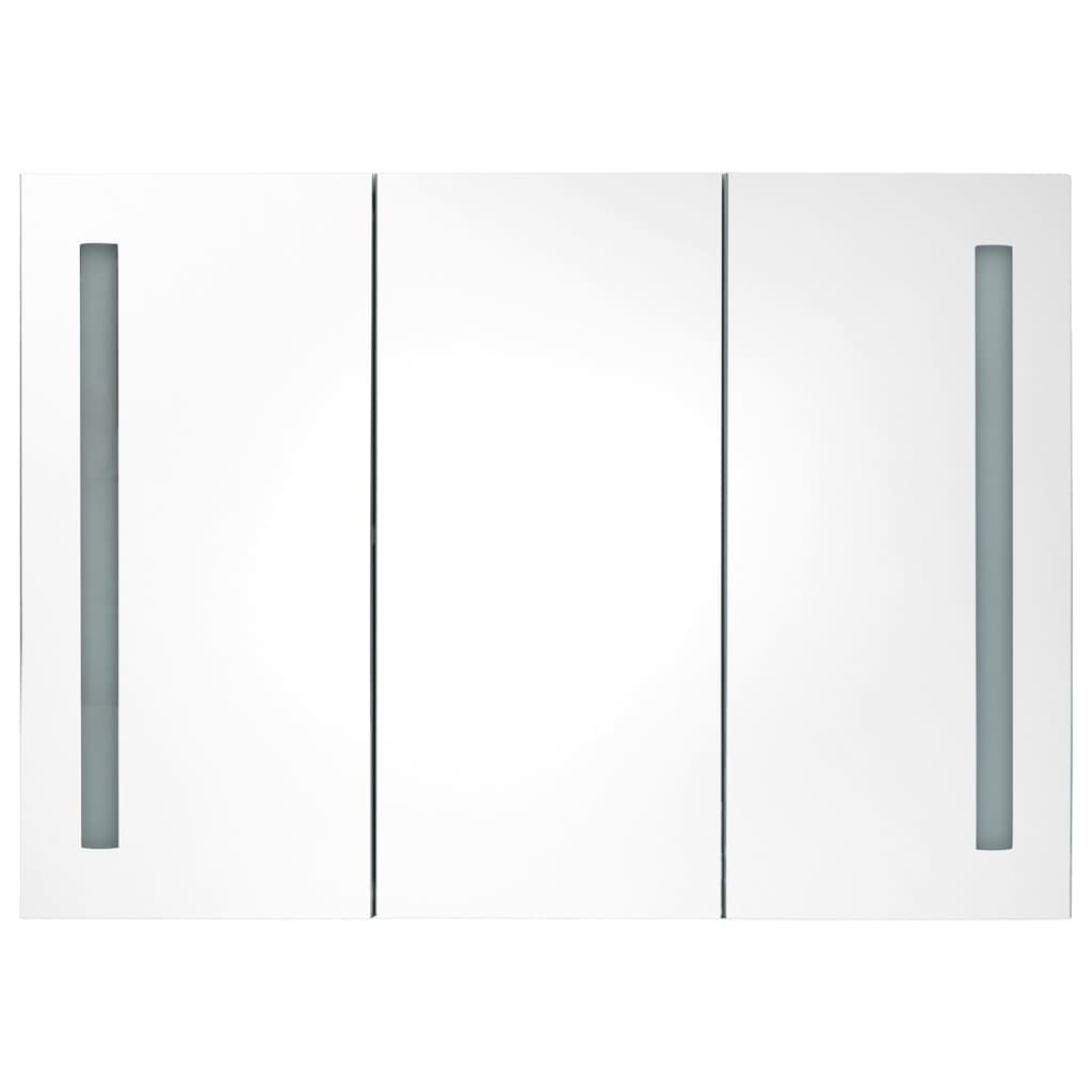 LED-speilskap til bad 89x14x62 cm eik