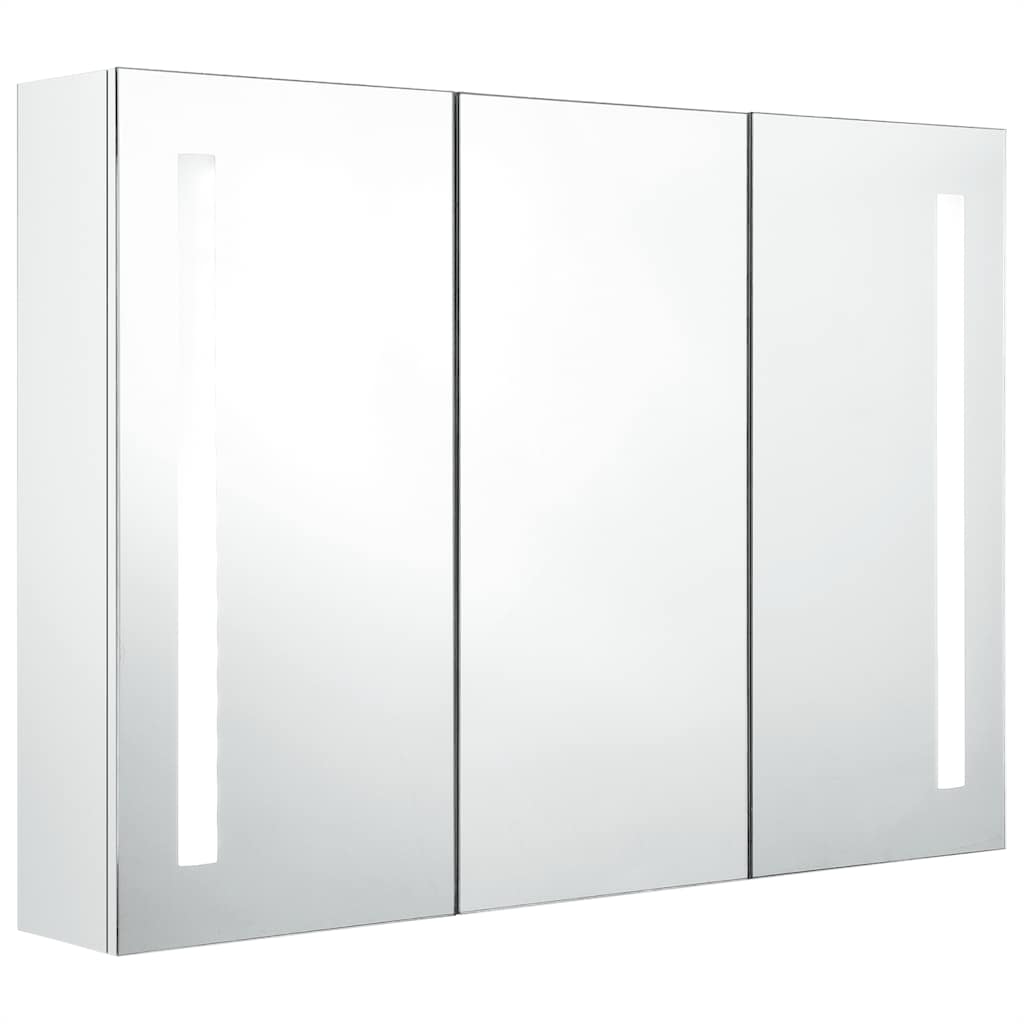 Baderomsspeil LED Speilskap til bad 89x14x62 cm skinnende Hvit