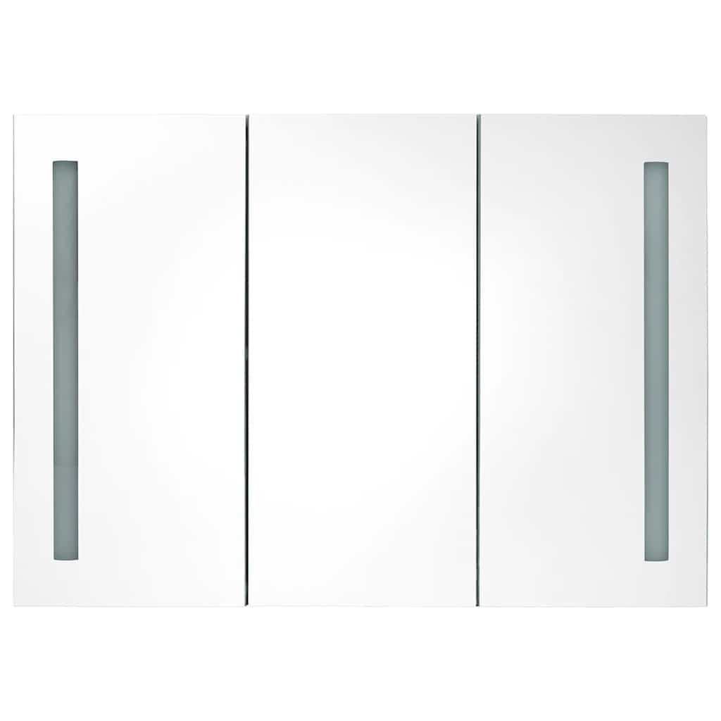 Baderomsspeil LED Speilskap til bad 89x14x62 cm skinnende Hvit