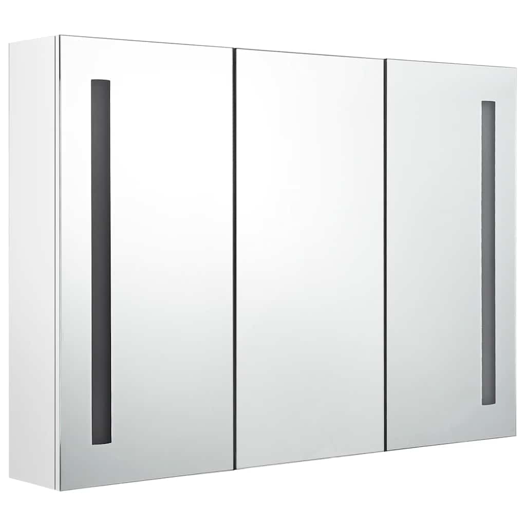 Baderomsspeil LED Speilskap til bad 89x14x62 cm skinnende Hvit