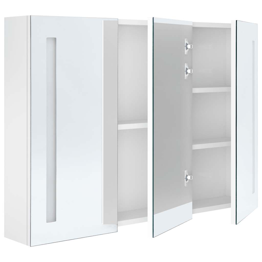 Baderomsspeil LED Speilskap til bad 89x14x62 cm skinnende Hvit