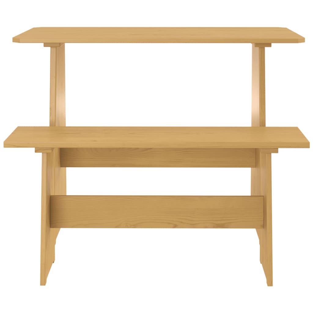 Spisebord med benk REINE honningbrun heltre furu