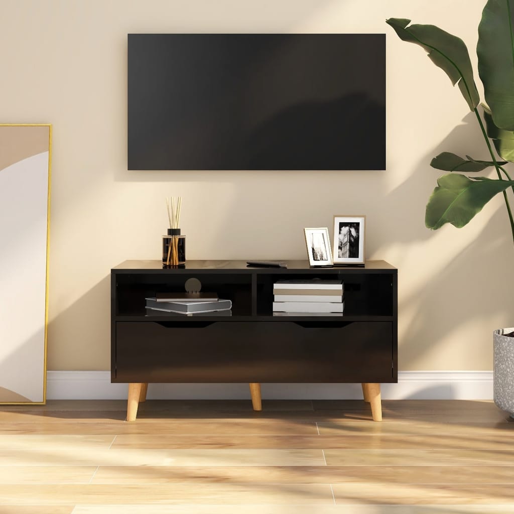 TV-Møbel Høyglans Svart Tv-benk 90x40x48,5 cm