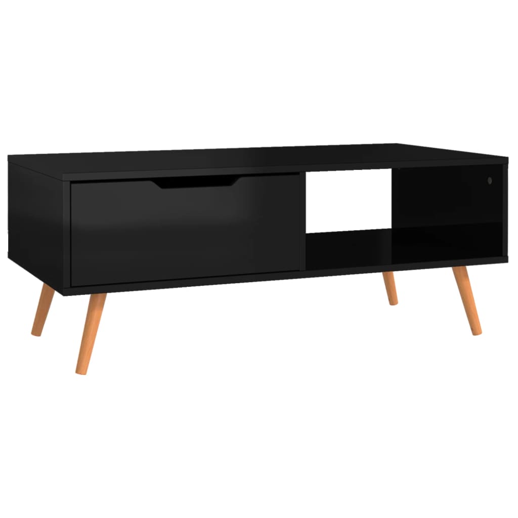 Salongbord Sofabord Høyglans Svart 100x49,5x43 cm