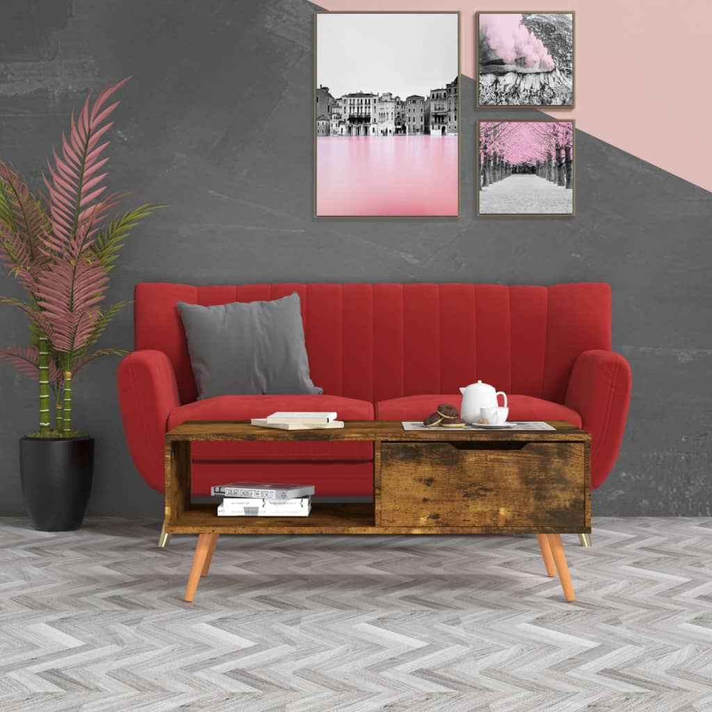 Salongbord Sofabord Røkt Eik 100x49,5x43 cm