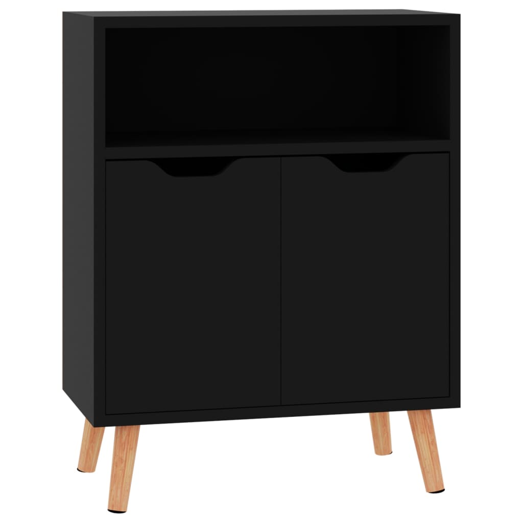Skjenk Høyglans Svart 60x30x72 cm